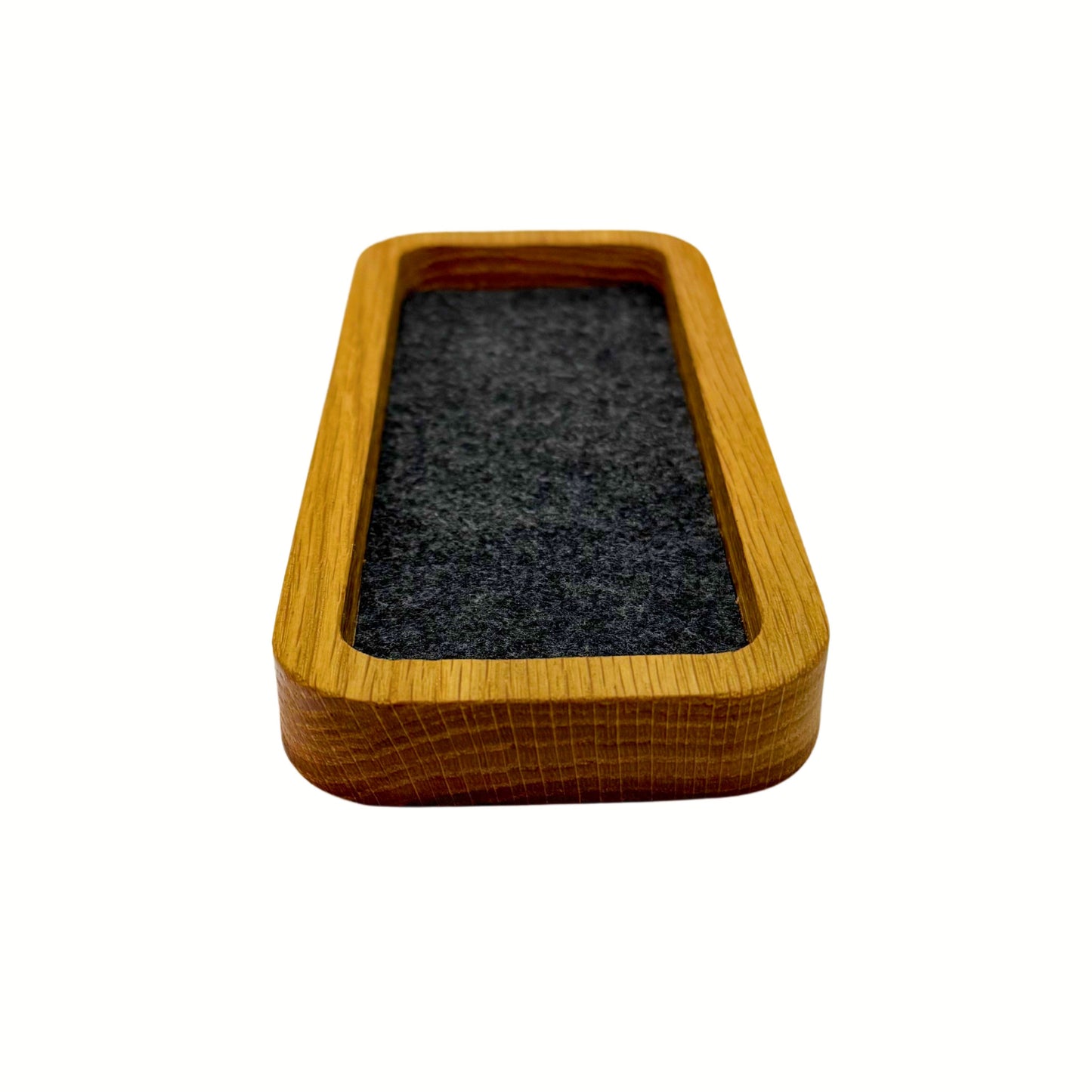 Tech Fusion Products Catch All Desk Tray 19cm x 8.5cm x 2cm, Solid White Oak, Thin Felt Lining