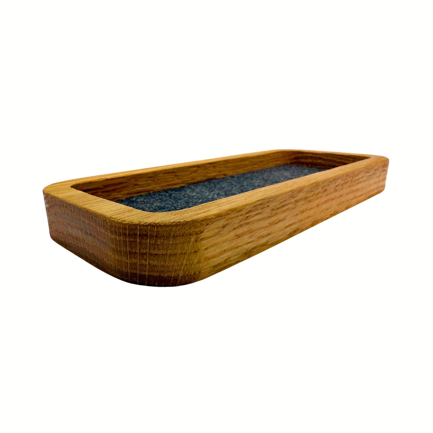 Tech Fusion Products Catch All Desk Tray 19cm x 8.5cm x 2cm, Solid White Oak, Thin Felt Lining